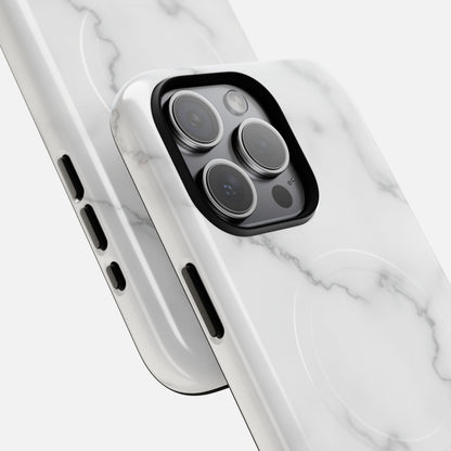 White Marble iPhone Case — Tough Magnetic | MagSafe Compatible