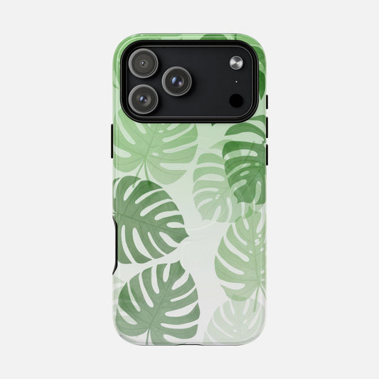 Tough Magnetic Case — Green Monstera Leaf Phone Cover (Protective, Tropical Botanical Design) iPhone 17 Pro Max Glossy Phone Case