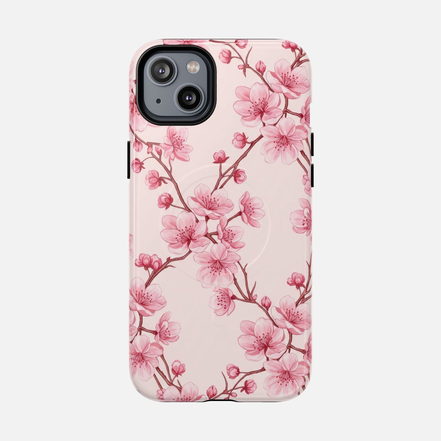 Pink Cherry Blossom iPhone Case — Tough Magnetic | MagSafe Compatible