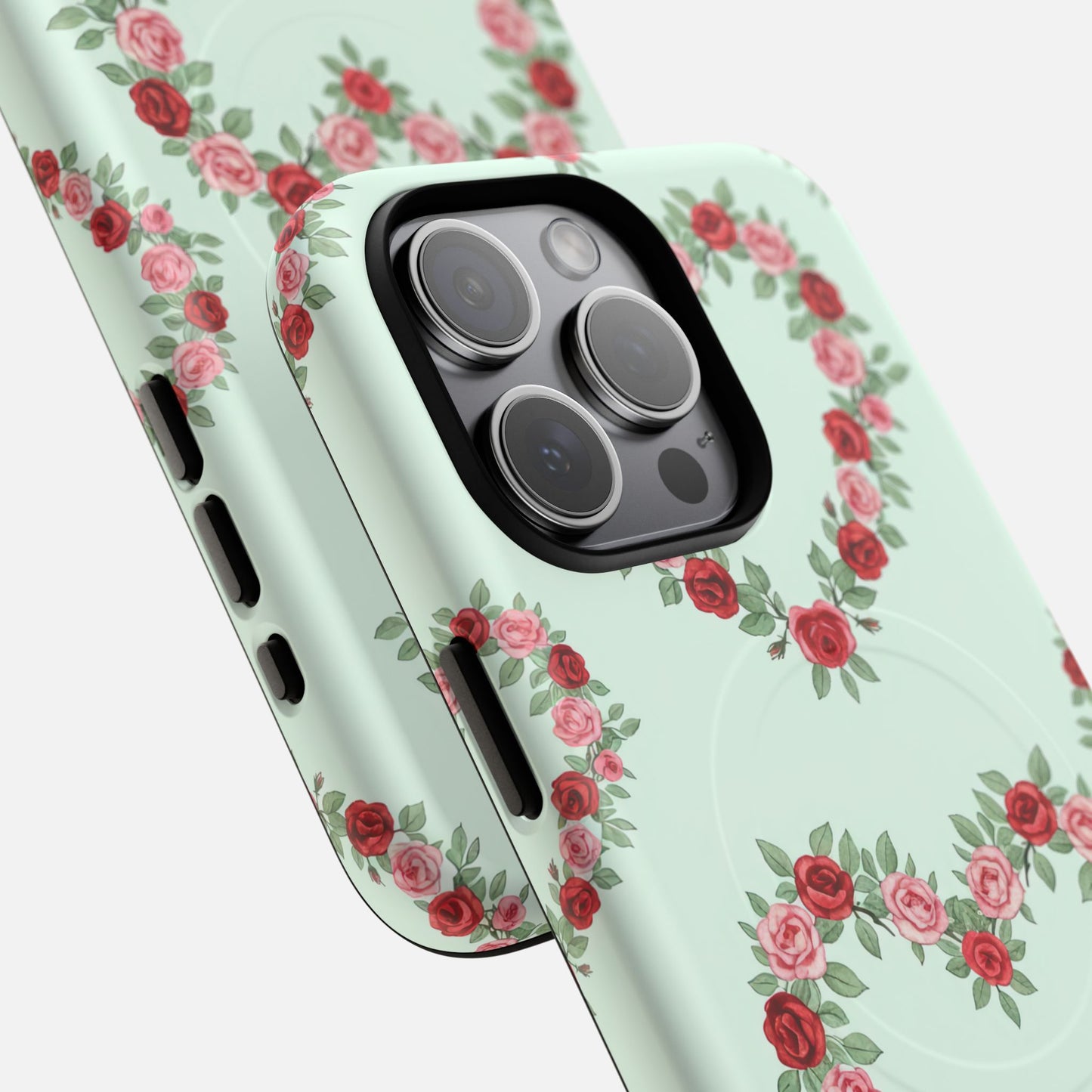 Rose Heart Floral iPhone Case — Tough Magnetic | MagSafe Compatible