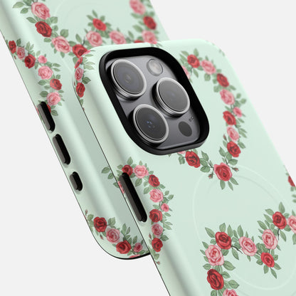 Rose Heart Floral iPhone Case — Tough Magnetic | MagSafe Compatible