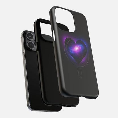 Galaxy Heart with Purple Nebula Design iPhone Case — Tough Magnetic | MagSafe Compatible