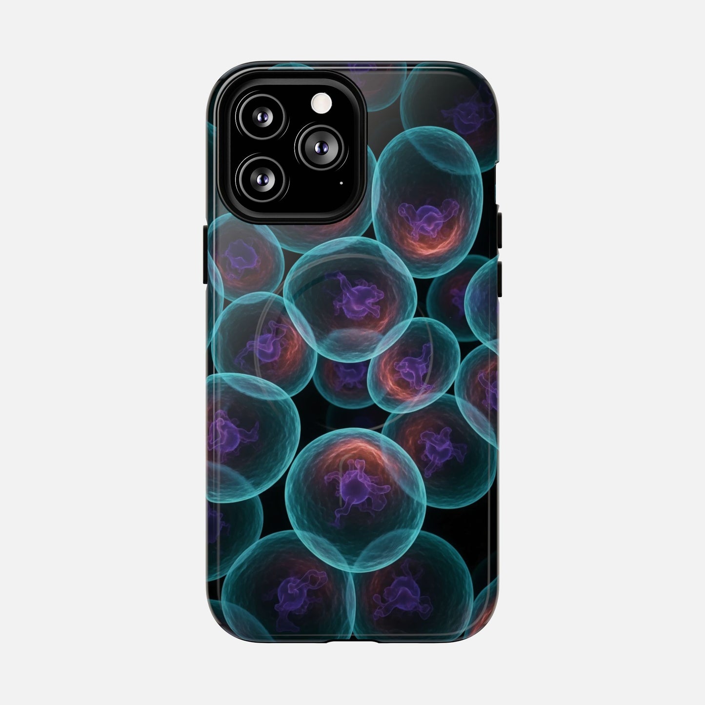 Abstract Neon Bubbles Magnetic Phone Case — Protective Tough Magnetic iPhone Cover iPhone 13 Pro Max Glossy Phone Case