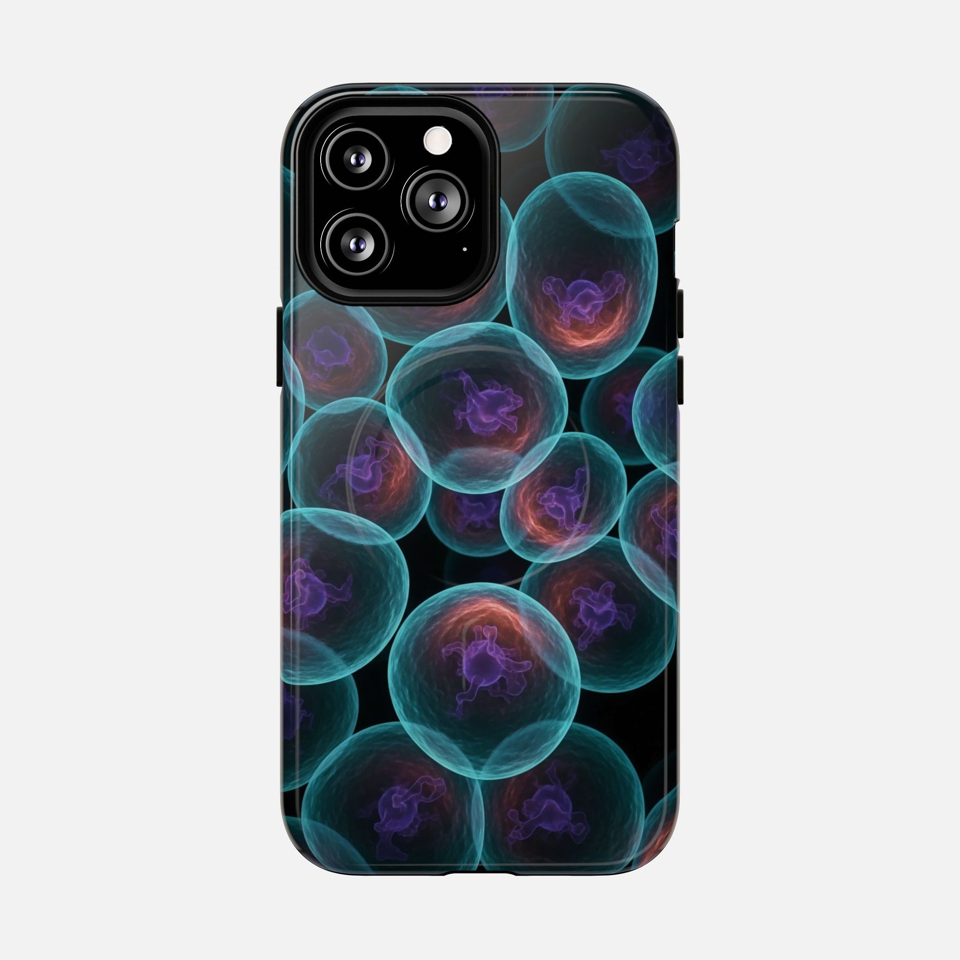 Abstract Neon Bubbles Magnetic Phone Case — Protective Tough Magnetic iPhone Cover iPhone 13 Pro Max Glossy Phone Case