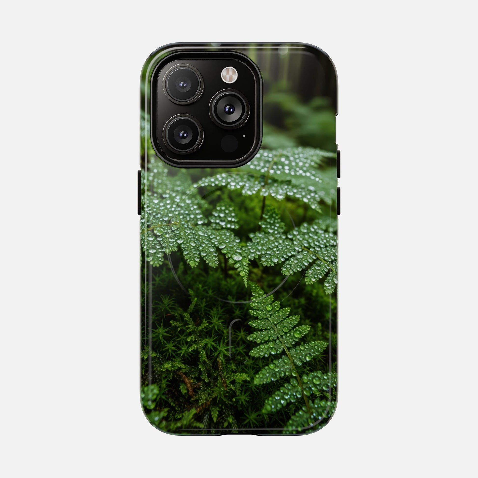 Fern Dew Tough Magnetic Phone Case — Nature Photography Protective Cover iPhone 14 Pro Glossy Phone Case