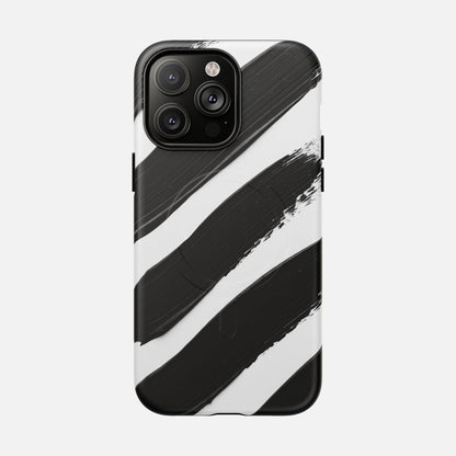 Abstract Black Brushstroke iPhone Case — Tough Magnetic | MagSafe Compatible