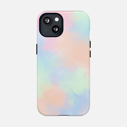 Pastel Watercolor Tough Magnetic Phone Case — Protective MagSafe Compatible Cover iPhone 13 Matte Phone Case