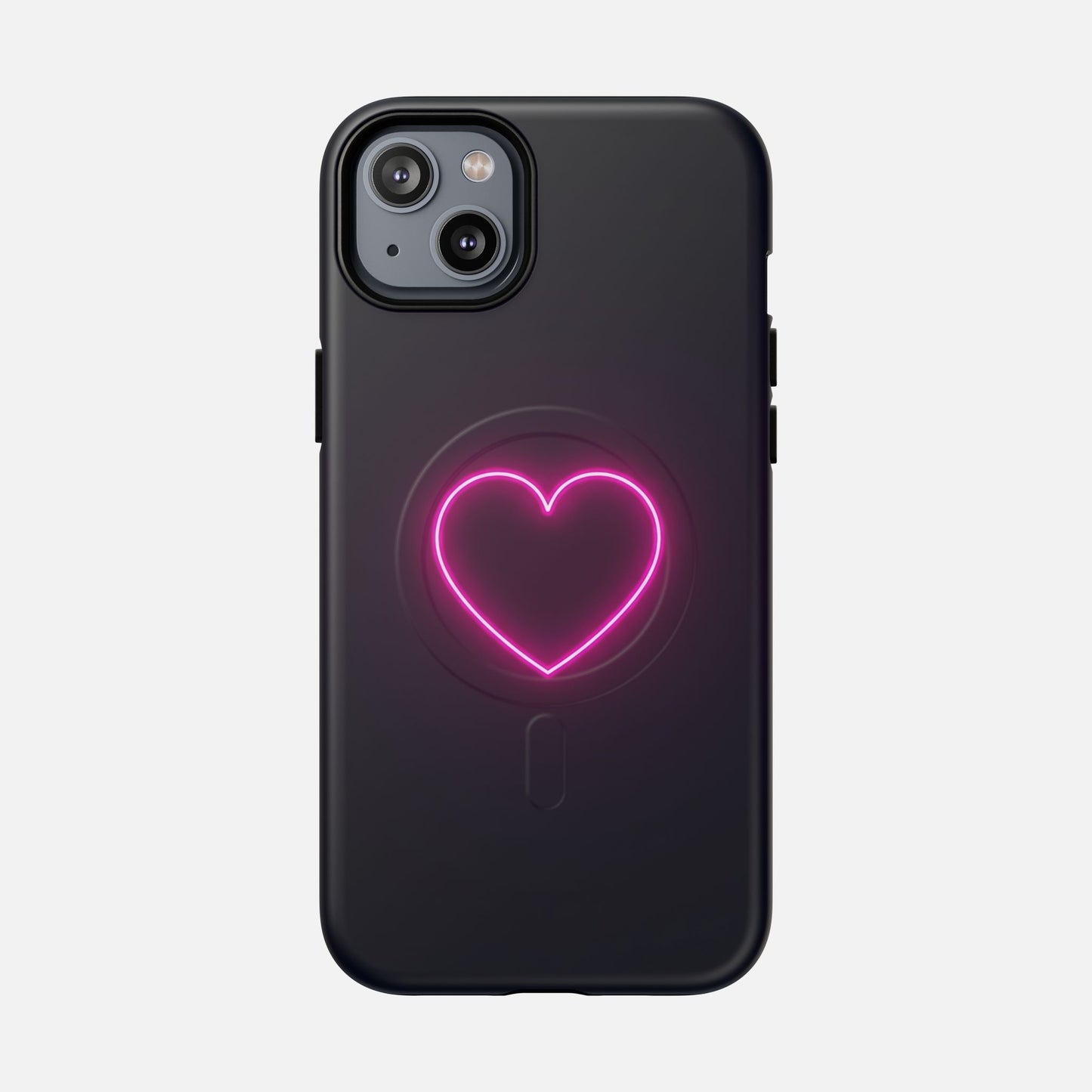 Neon Heart With Glow Pink iPhone Case — Tough Magnetic | MagSafe Compatible
