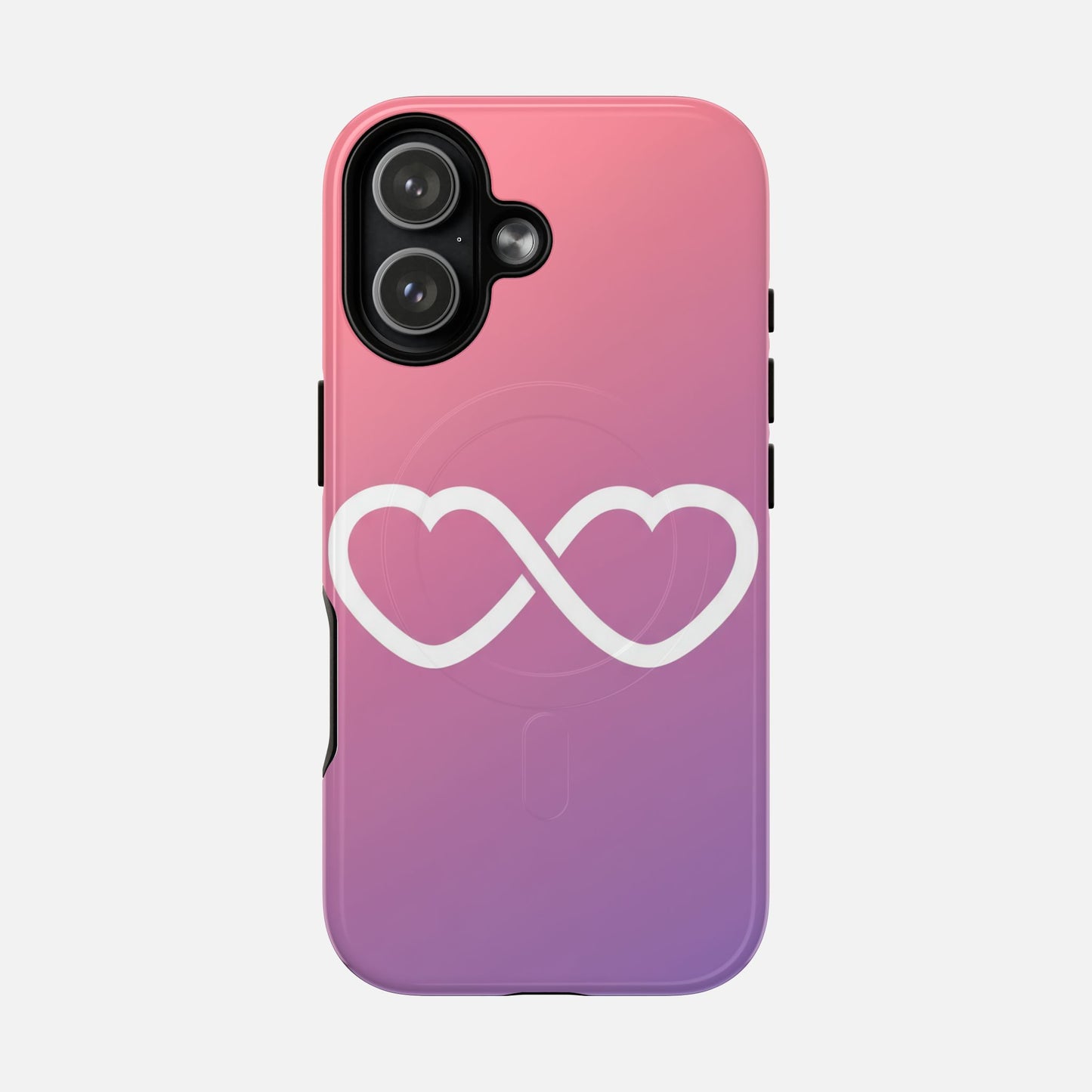 Infinity Heart With Pink Gradient iPhone Case — Tough Magnetic | MagSafe Compatible