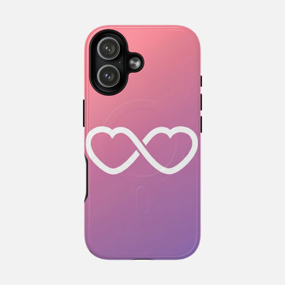 Infinity Heart With Pink Gradient iPhone Case — Tough Magnetic | MagSafe Compatible