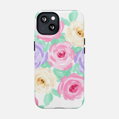 Floral Watercolor Roses iPhone Case — Tough Magnetic | MagSafe Compatible