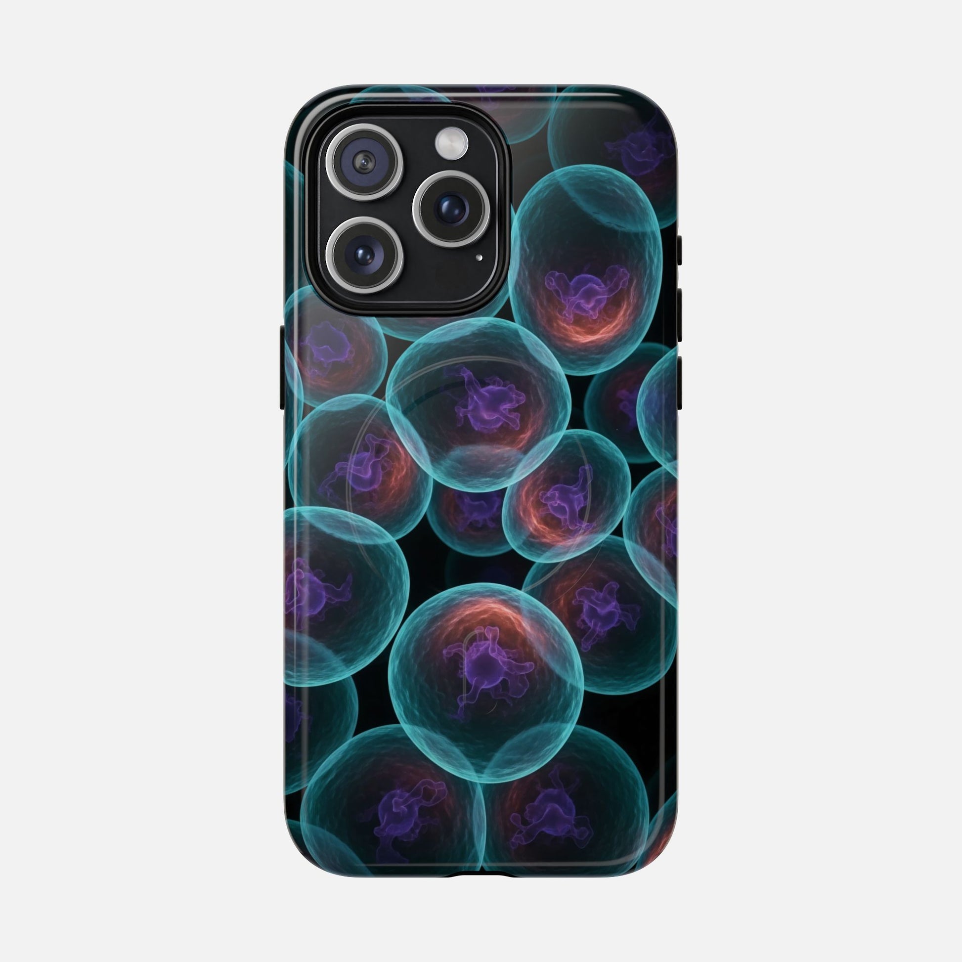 Abstract Neon Bubbles Magnetic Phone Case — Protective Tough Magnetic iPhone Cover iPhone 15 Pro Max Glossy Phone Case