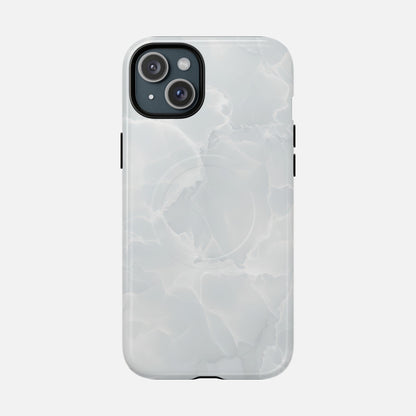 Marble White iPhone Case — Tough Magnetic | MagSafe Compatible