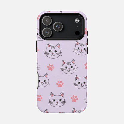 Cute Pink Cat Paw iPhone Case — Tough Magnetic | MagSafe Compatible
