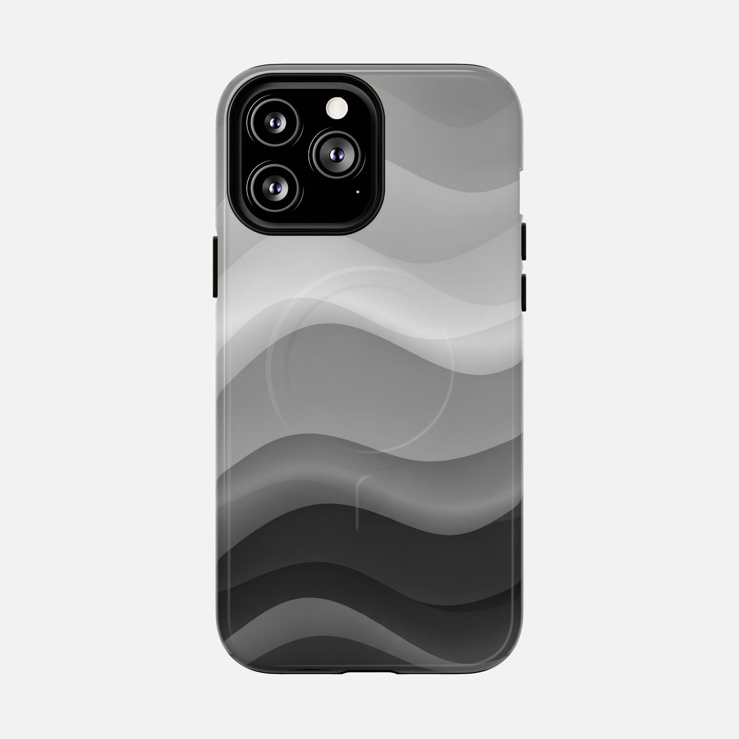 Monochrome Wave iPhone Case — Tough Magnetic | MagSafe Compatible