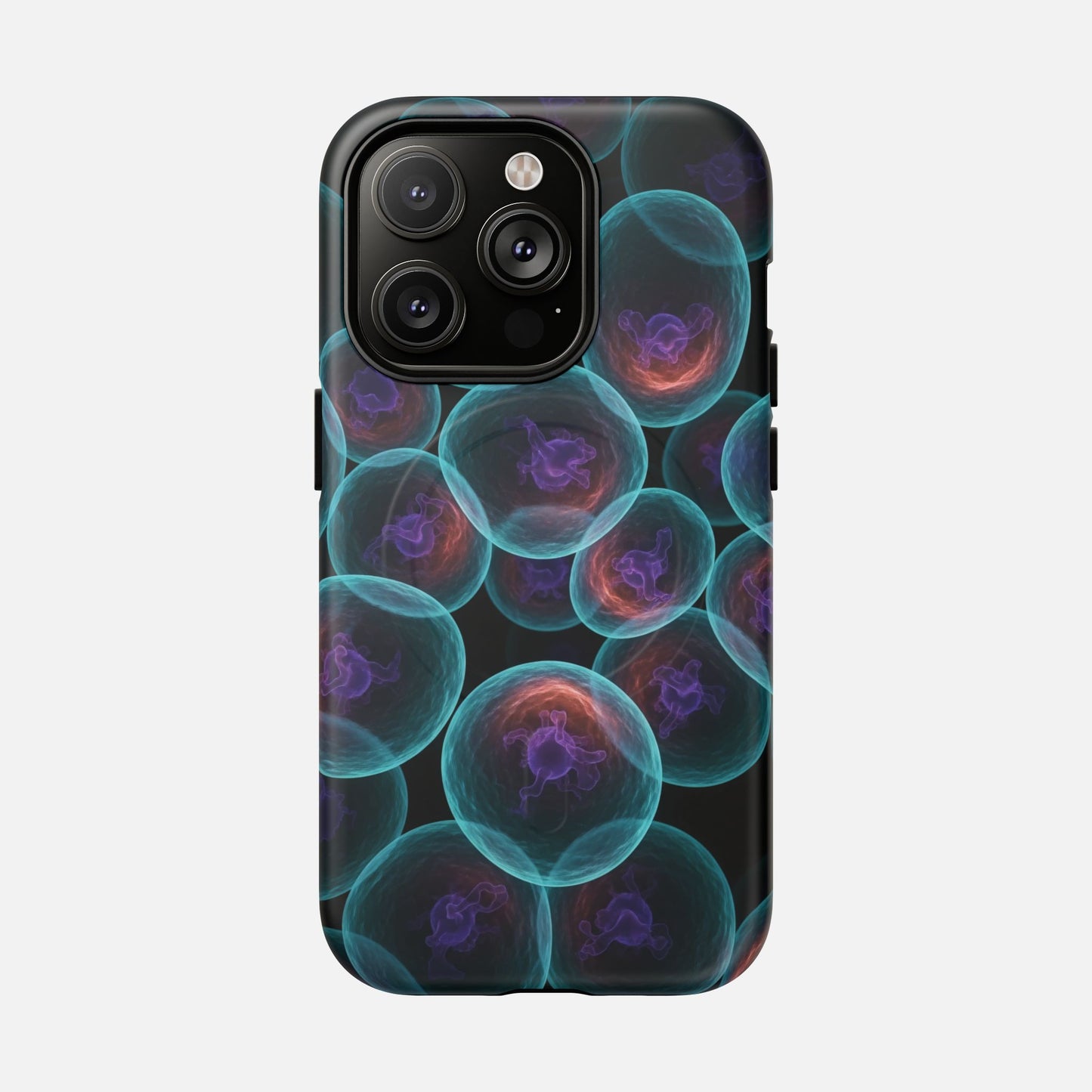 Abstract Neon Bubbles Magnetic Phone Case — Protective Tough Magnetic iPhone Cover iPhone 14 Pro Matte Phone Case