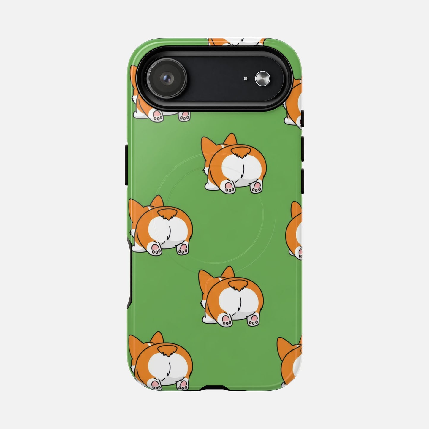Corgi Bum Magnetic Tough Case — Cute Cartoon Dog Phone Cover iPhone 17 Air Glossy Phone Case