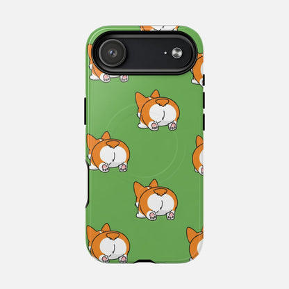 Corgi Bum Magnetic Tough Case — Cute Cartoon Dog Phone Cover iPhone 17 Air Glossy Phone Case