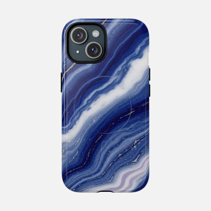 Blue Agate iPhone Case — Tough Magnetic | MagSafe Compatible
