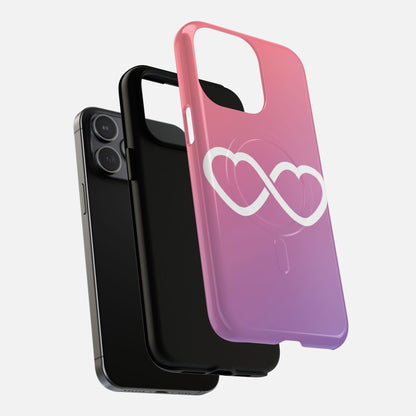 Infinity Heart With Pink Gradient iPhone Case — Tough Magnetic | MagSafe Compatible
