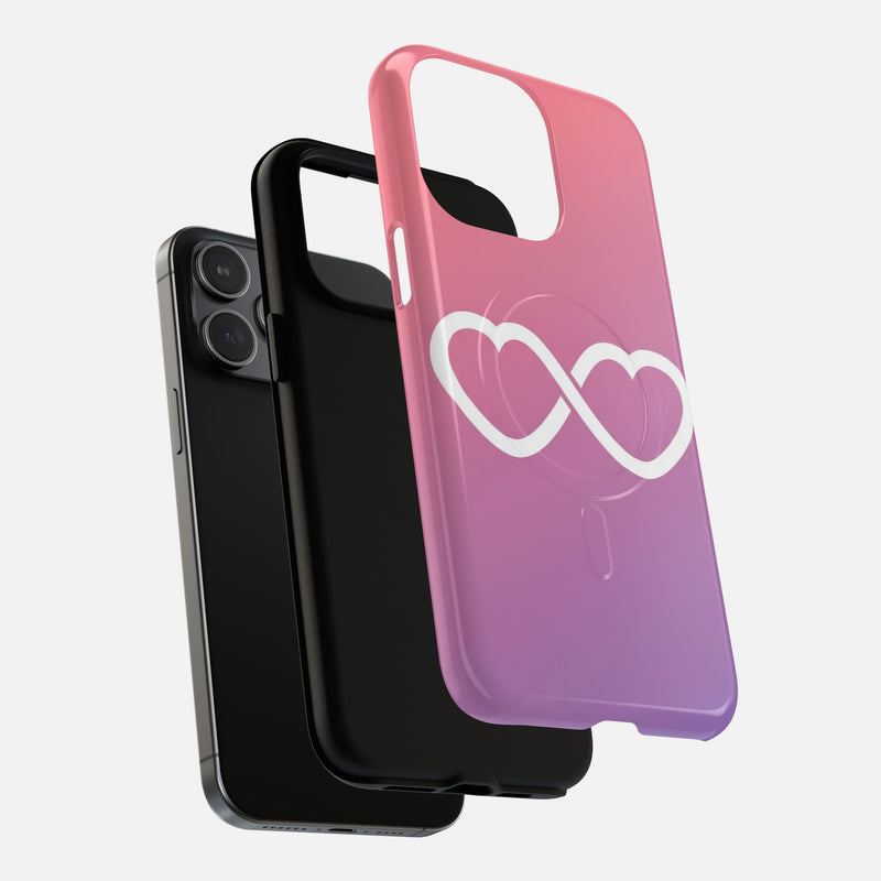 Infinity Heart With Pink Gradient iPhone Case — Tough Magnetic | MagSafe Compatible