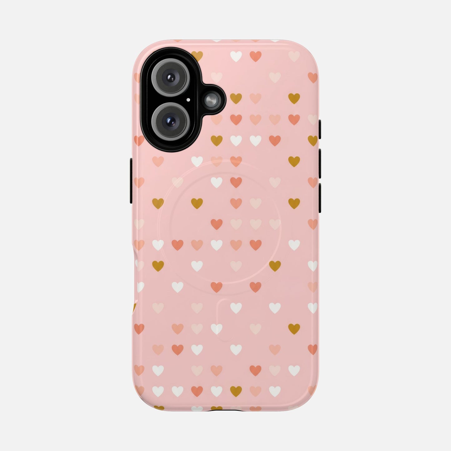 Pink Heart Pattern iPhone Case — Tough Magnetic | MagSafe Compatible