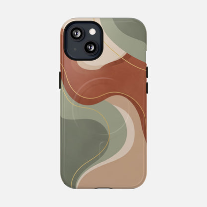 Abstract Earth Tone iPhone Case — Tough Magnetic | MagSafe Compatible