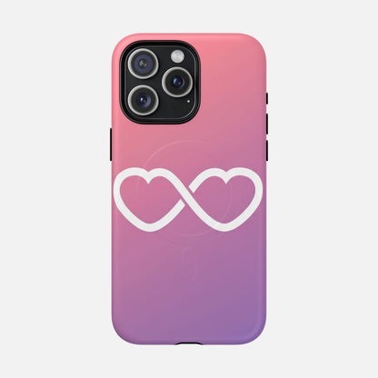 Infinity Heart With Pink Gradient iPhone Case — Tough Magnetic | MagSafe Compatible