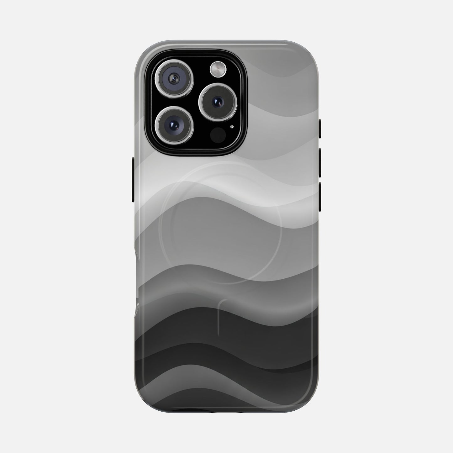 Monochrome Wave iPhone Case — Tough Magnetic | MagSafe Compatible