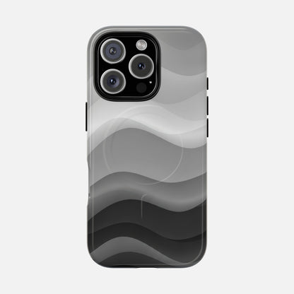 Monochrome Wave iPhone Case — Tough Magnetic | MagSafe Compatible