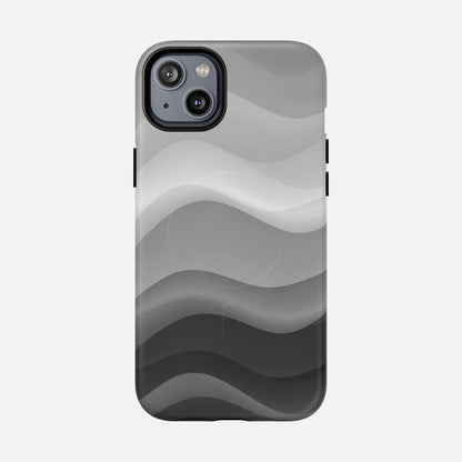 Monochrome Wave iPhone Case — Tough Magnetic | MagSafe Compatible