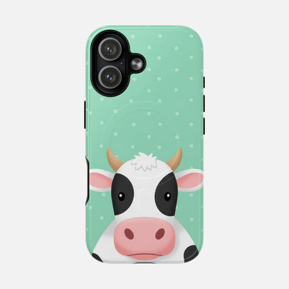 Cow Cartoon iPhone Case — Tough Magnetic | MagSafe Compatible