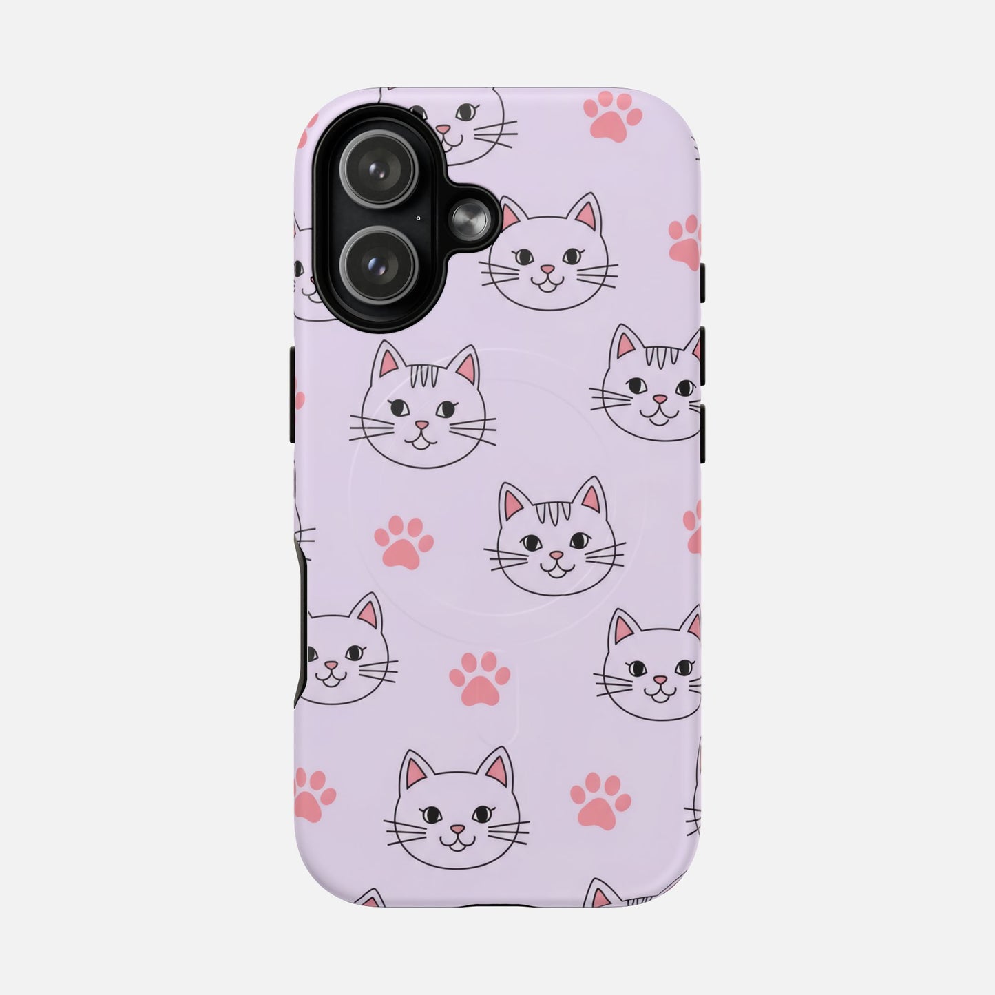 Cute Pink Cat Paw iPhone Case — Tough Magnetic | MagSafe Compatible