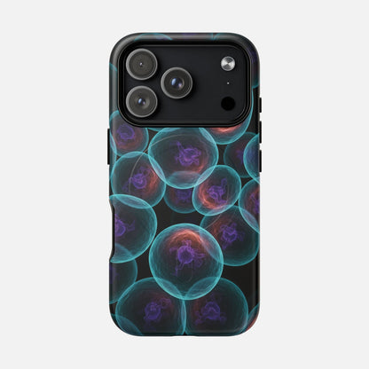 Abstract Neon Bubbles Magnetic Phone Case — Protective Tough Magnetic iPhone Cover iPhone 17 Pro Matte Phone Case
