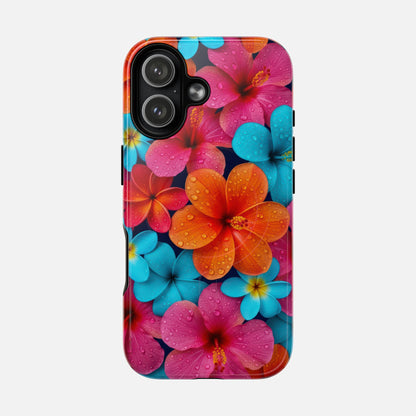 Phone Case — Colorful Tropical Plumeria Floral Magnetic Tough Case iPhone 17 Glossy Phone Case