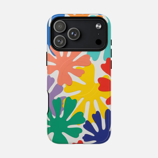 Tough Magnetic Case — Colorful Tropical Leaves Protective Phone Cover iPhone 17 Pro Max Glossy Phone Case