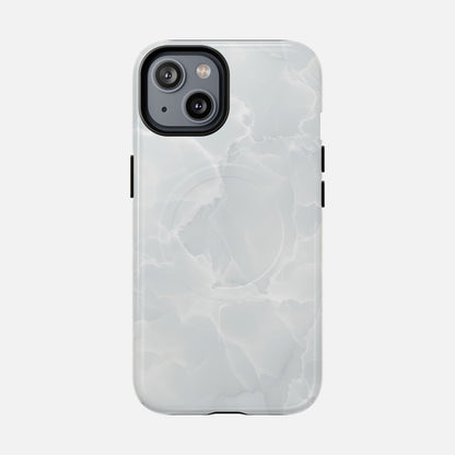 Marble White iPhone Case — Tough Magnetic | MagSafe Compatible