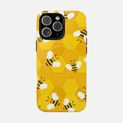 Cute Yellow Bumblebee iPhone Case — Tough Magnetic | MagSafe Compatible