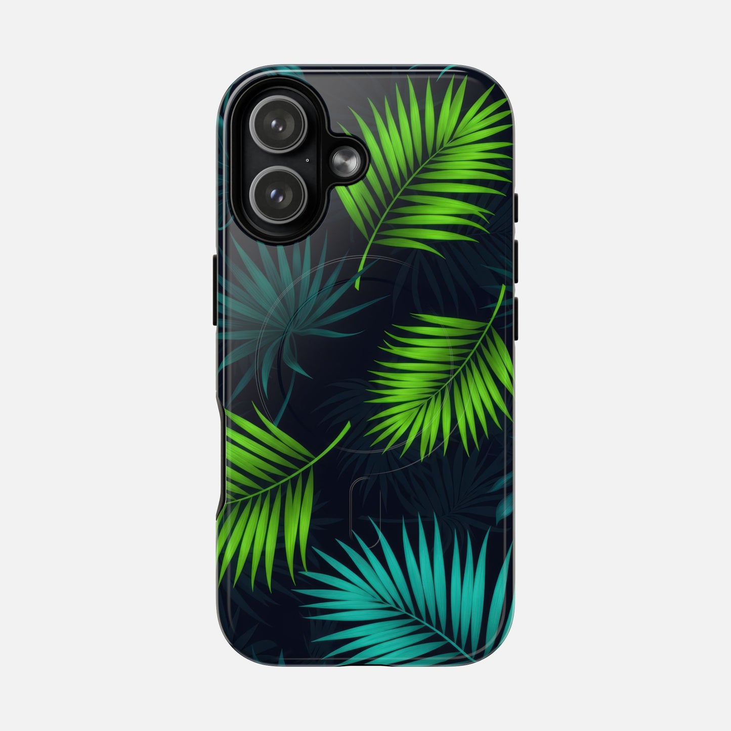 Tropical Palm Tough Magnetic Phone Case — Protective Magnetic iPhone Cover with Green Leaf Design iPhone 17 Glossy Phone Case