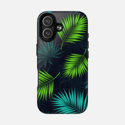 Tropical Palm Tough Magnetic Phone Case — Protective Magnetic iPhone Cover with Green Leaf Design iPhone 17 Glossy Phone Case