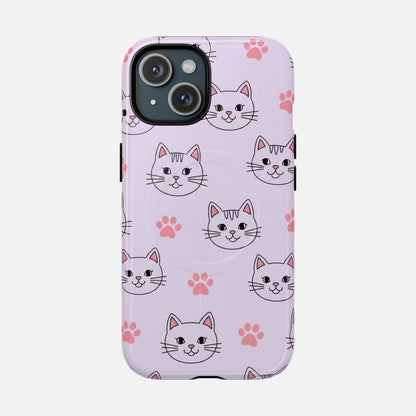Cute Pink Cat Paw iPhone Case — Tough Magnetic | MagSafe Compatible