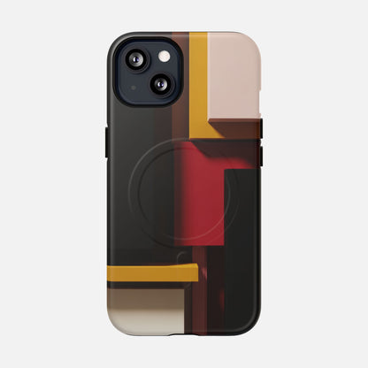 Retro Geometric Abstract iPhone Case — Tough Magnetic | MagSafe Compatible