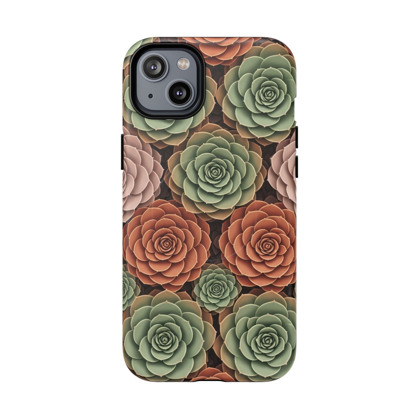 Magnetic Tough Case — Autumn Succulent Floral Phone Cover iPhone 14 Plus Matte Phone Case