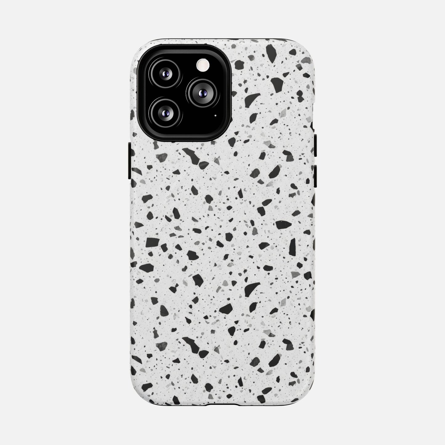 Terrazzo Black & White iPhone Case — Tough Magnetic | MagSafe Compatible
