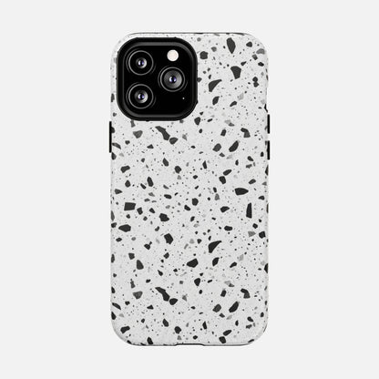 Terrazzo Black & White iPhone Case — Tough Magnetic | MagSafe Compatible