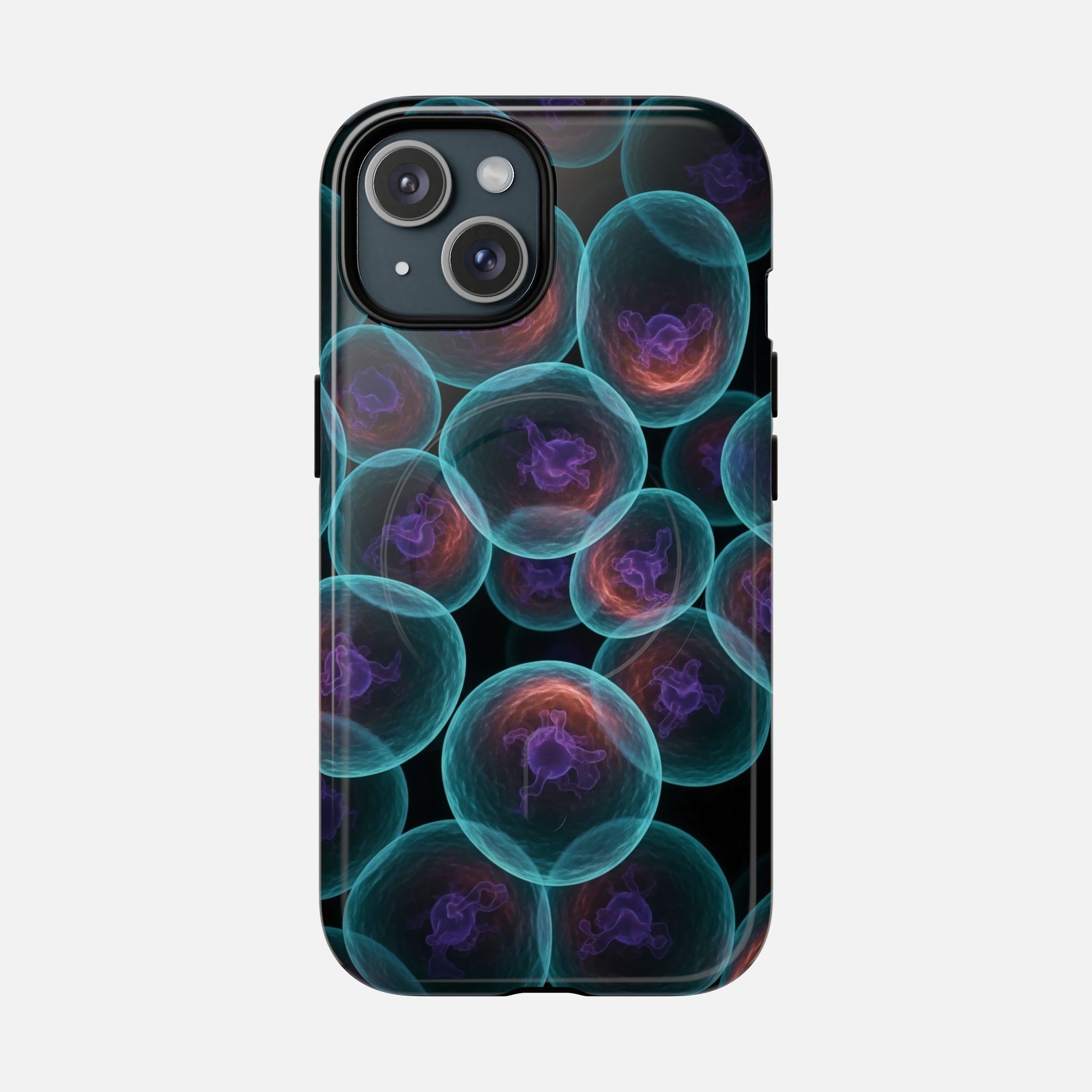 Abstract Neon Bubbles Magnetic Phone Case — Protective Tough Magnetic iPhone Cover iPhone 15 Glossy Phone Case