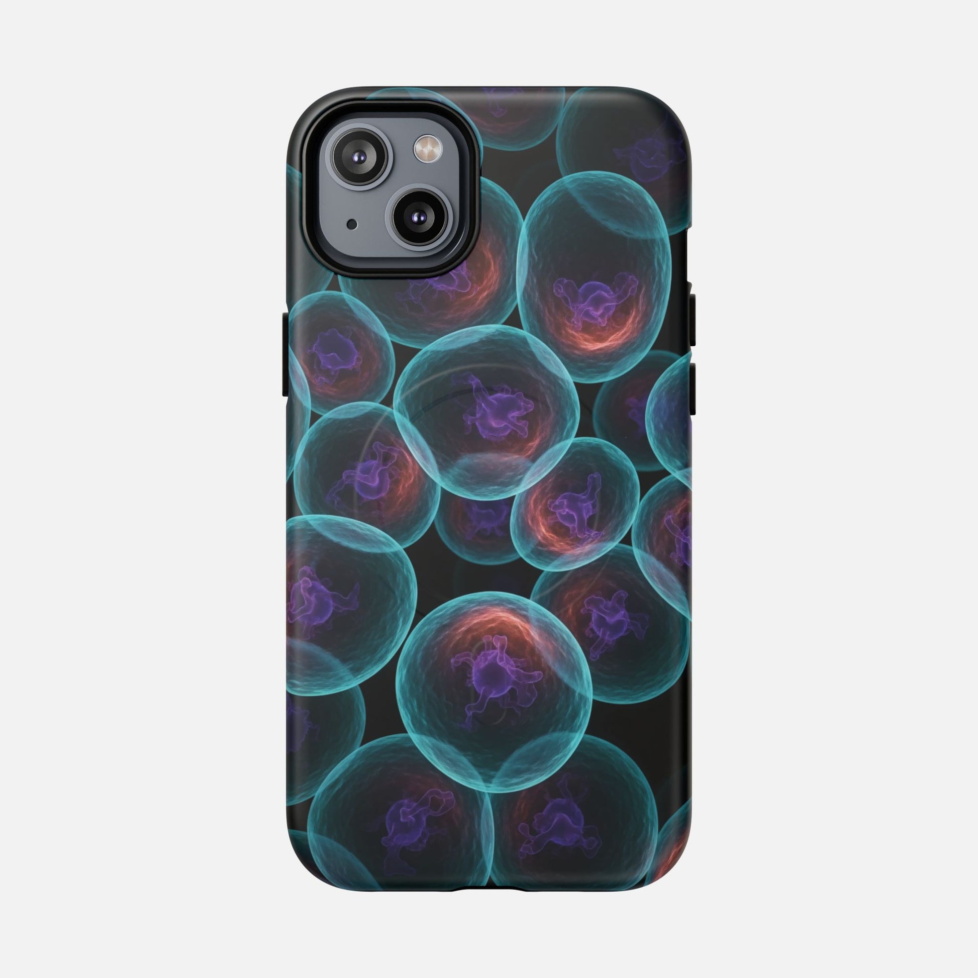 Abstract Neon Bubbles Magnetic Phone Case — Protective Tough Magnetic iPhone Cover iPhone 14 Plus Matte Phone Case