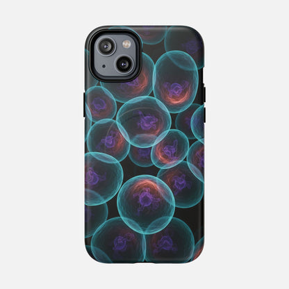 Abstract Neon Bubbles Magnetic Phone Case — Protective Tough Magnetic iPhone Cover iPhone 14 Plus Matte Phone Case