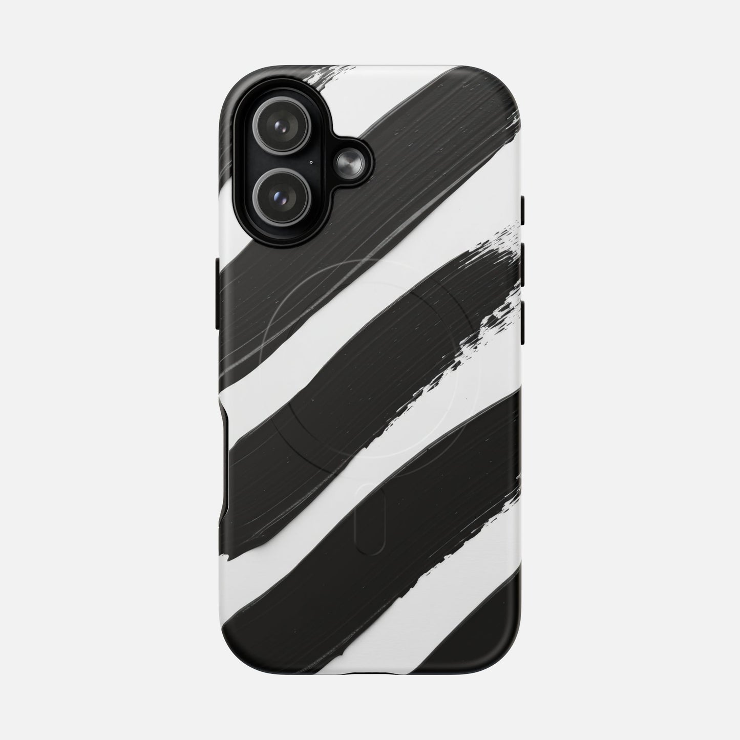 Abstract Black Brushstroke iPhone Case — Tough Magnetic | MagSafe Compatible