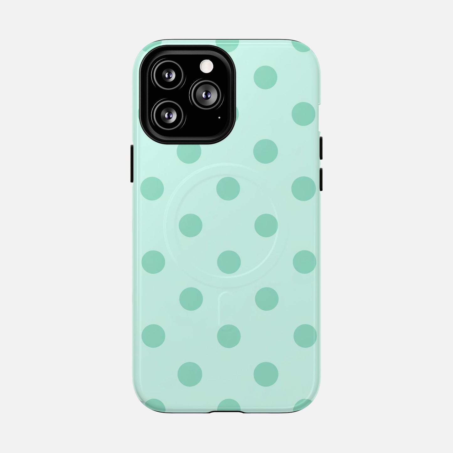 Mint Polka Dot iPhone Case — Tough Magnetic | MagSafe Compatible